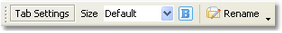 Tab Settings Toolbar