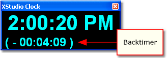 XStudio Clock with Backtimer Enabled