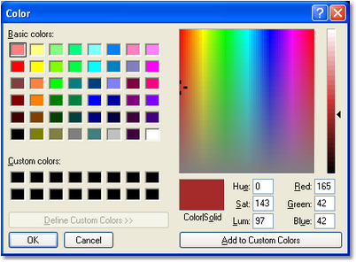 Color Customization Dialog (expanded)