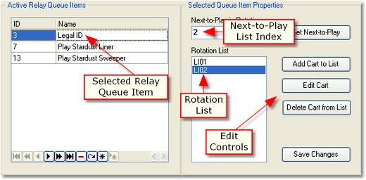 Active Relay Queue Item Selected