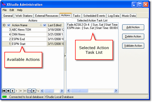 Action Maintenance Display