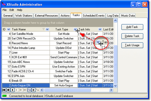 Resizing a column