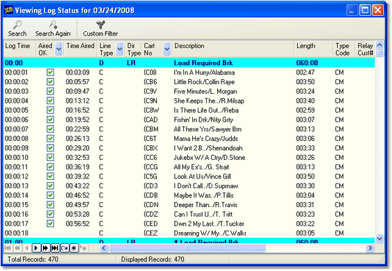 Log Status Dialog