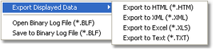 Log Status Export Context Menu