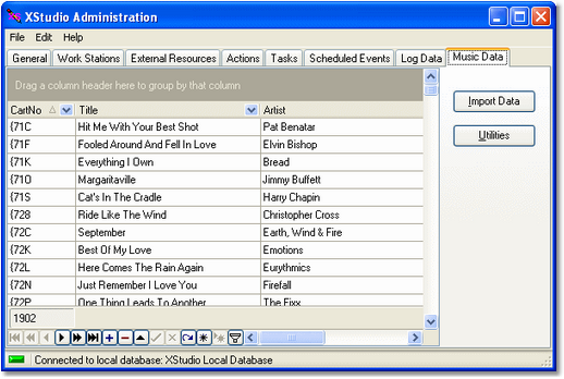 Music Database Maintenance Display