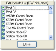 Distribution/Include List Edit Panel