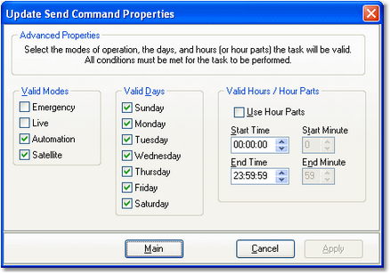 Default Advanced Properties Settings