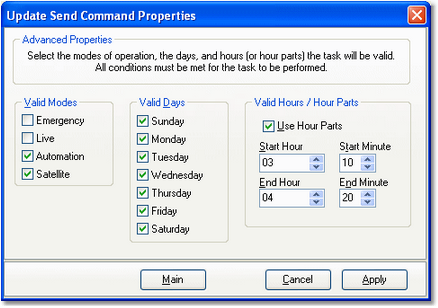 Advanced Properties Settings using Hour Parts