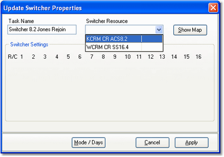 Update Switcher - selecting the audio switcher