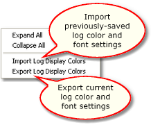 User Interface Settings context menu