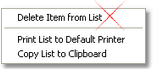 Action Task List Context Menu