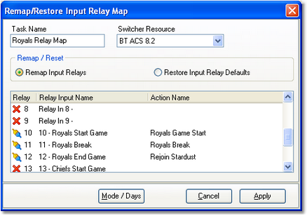 Remap Input Relays complete.