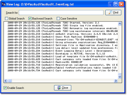 ezAudit Event Log Dialog