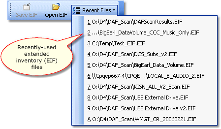 Open an EIF File from Recent Files list