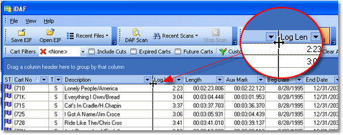 Changing column width